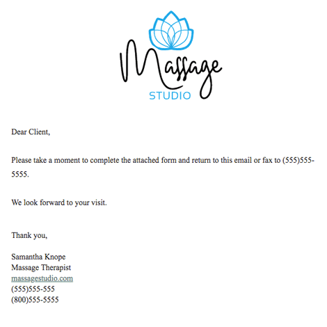 Massage Therapist Intake Form